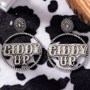 Giddy up Western hoop earrings